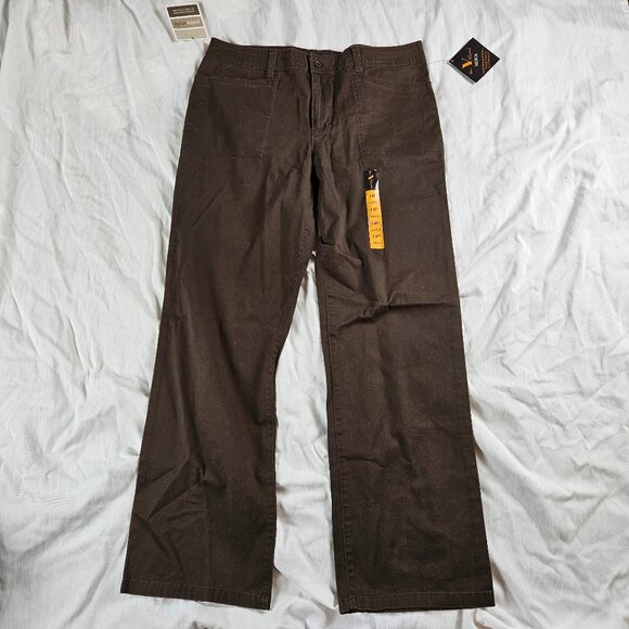 Gloria Vanderbilt 14 Petite Pants Slacks Mona Brown Womens 14P Stretch Mid 14S - Picture 1 of 11